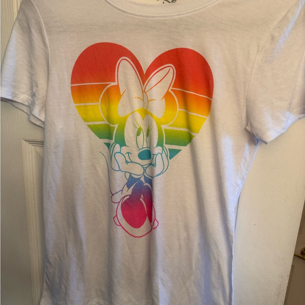 Minnie Mouse Rainbow Heart Tee